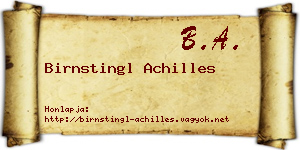Birnstingl Achilles névjegykártya